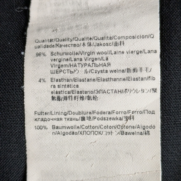 Hugo Boss Women's Size 10 Black Wool Stretchy Blend Slim Straight Pants Luxury - Picture 11 of 11